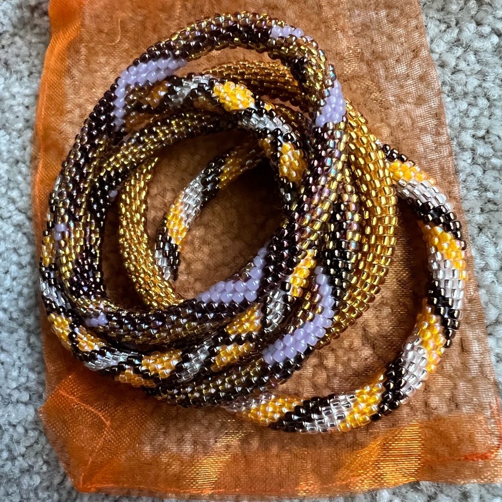 Set of 6 beaded bracelets. Authentic Sashka brand.